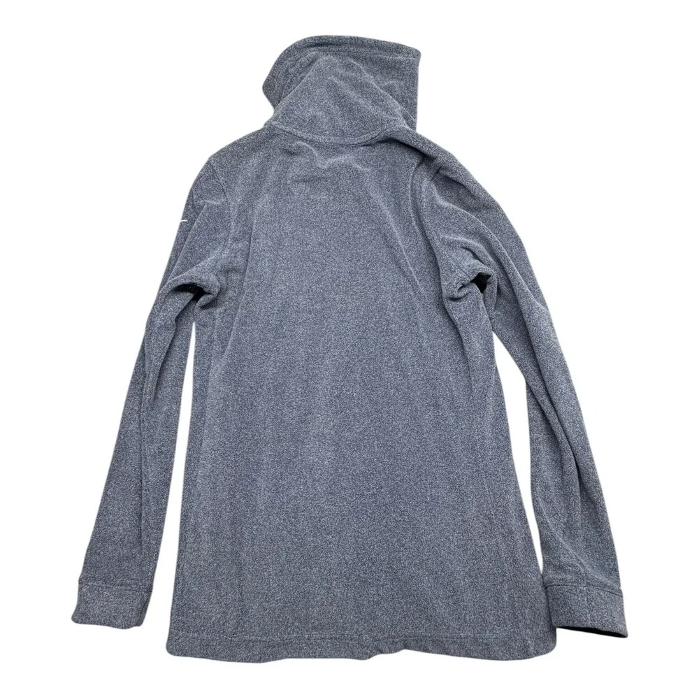 Nike Dri-FIT Cowl Neck Fleece Pullover Side Zip Top Heather Blue Womens Small